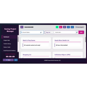 Sewing Project Manager Dashboard