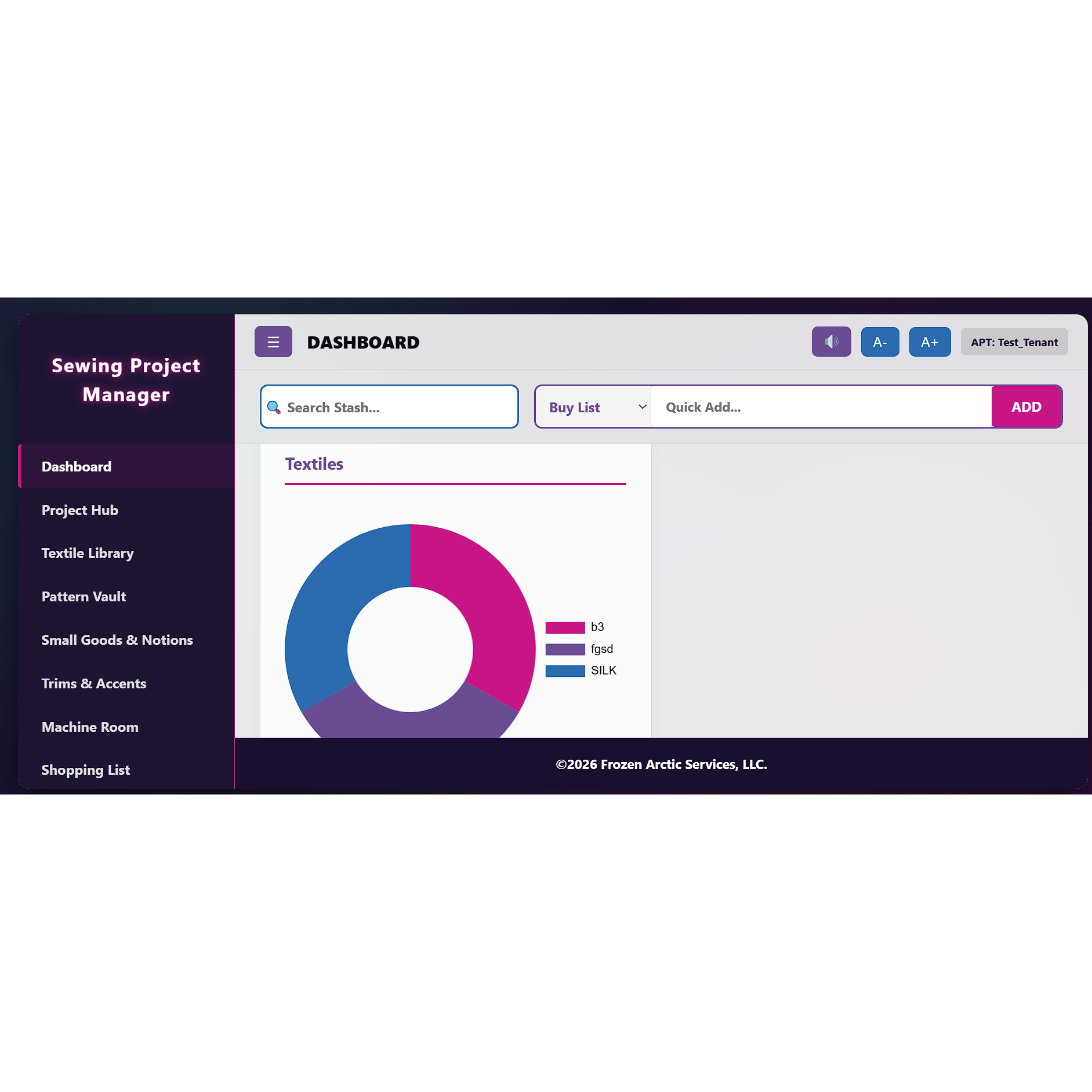 Sewing Project Manager Dashboard