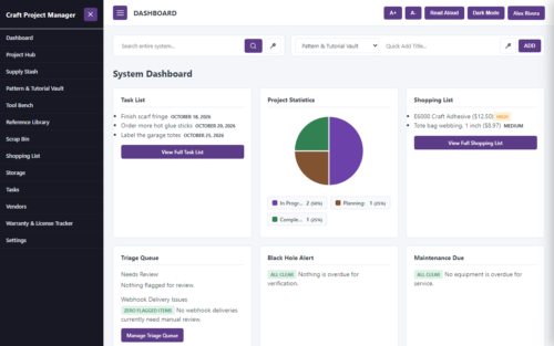 Craft Project Manager — Universal Multi-Craft Tracking