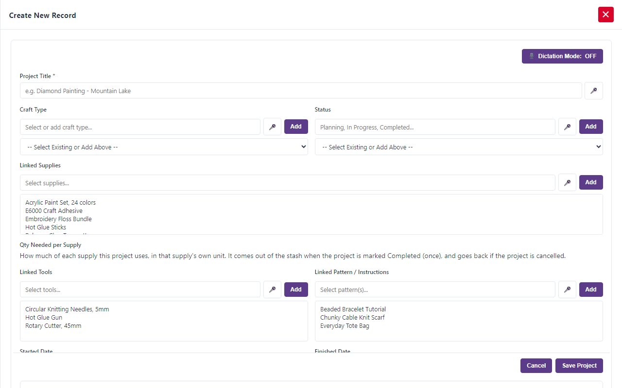 Craft Project Manager — Universal Multi-Craft Tracking 6 Craft project manager — universal multi-craft tracking - picture 6